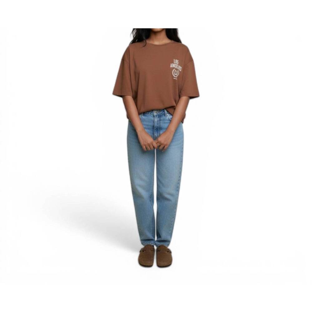 NEW AMBAR la logo relaxed fit t-shirt in brown